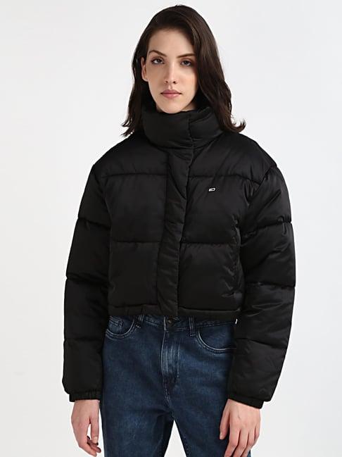 tommy hilfiger black regular fit puffer jacket