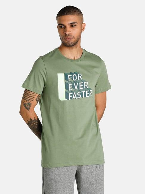 puma dusty green slim fit t-shirt