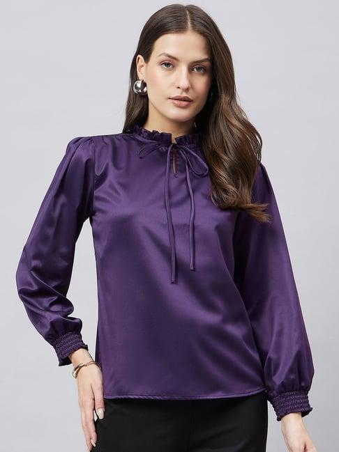 style quotient purple regular fit top