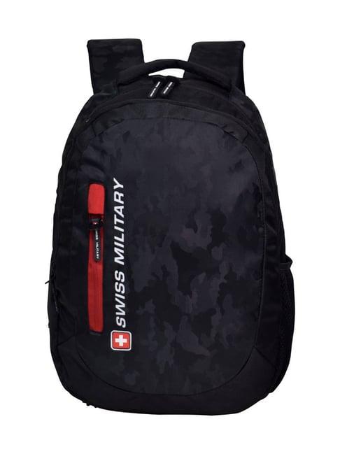 swiss military black camo backpack - 16 ltrs