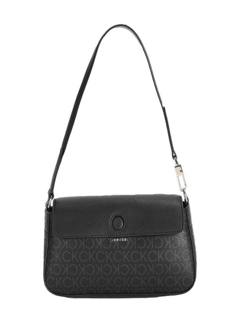 calvin klein black medium shoulder bag