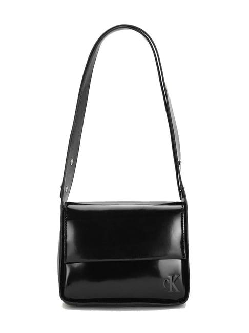 calvin klein black medium shoulder bag