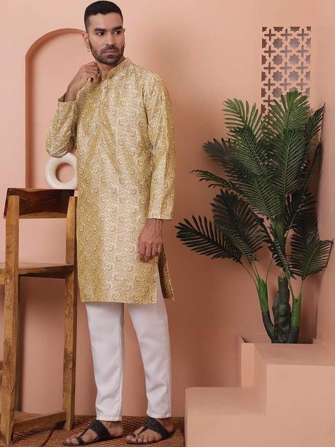 jompers golden ragular fit printed kurta bottom set