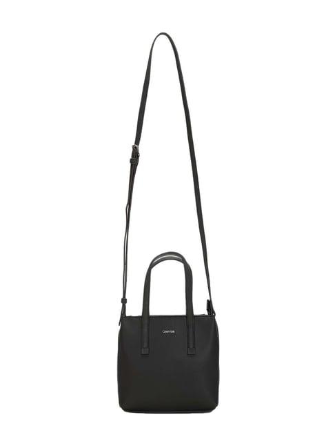 calvin klein black medium tote bag