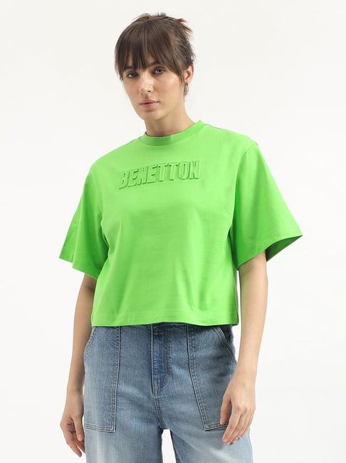 united colors of benetton green cotton t-shirt