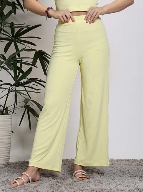 sera yellow high rise flared pants