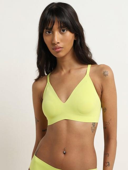 superstar by westside lime seam-free invisible padded triangle bra