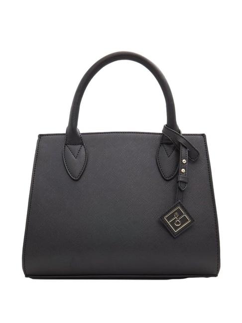 call it spring black solid medium handbag