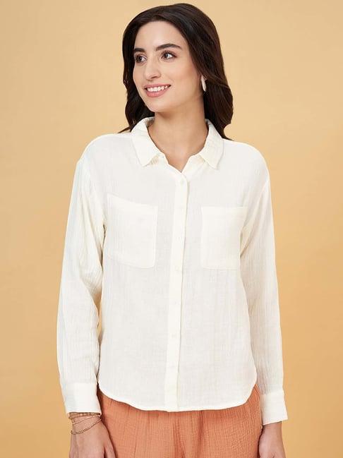 honey by pantaloons white cotton shirt