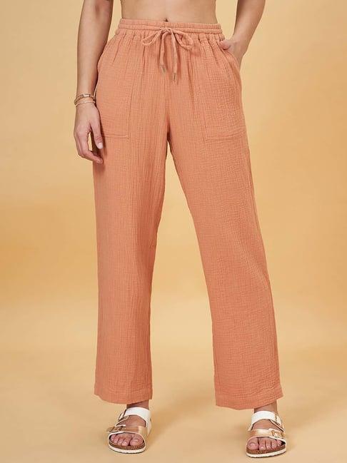 honey by pantaloons peach cotton pants