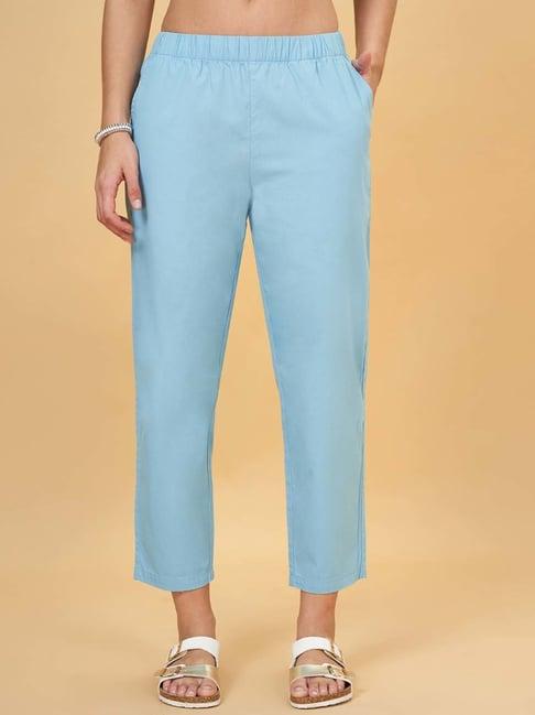 honey by pantaloons blue cotton pants