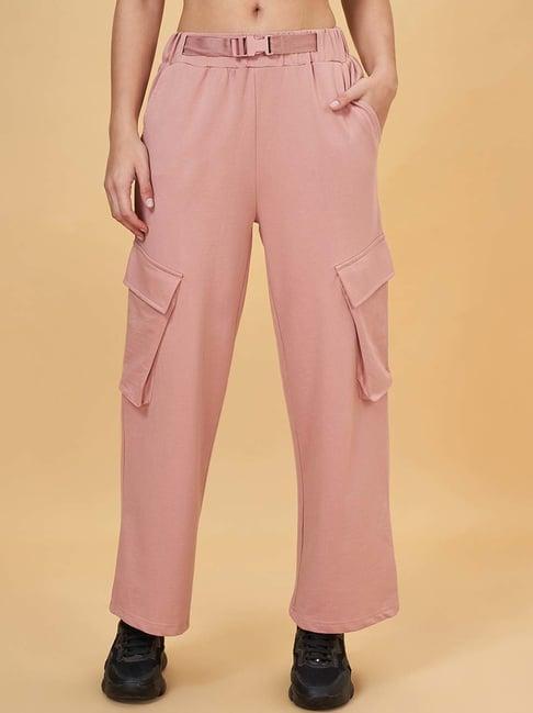 ajile by pantaloons pink cotton track pants