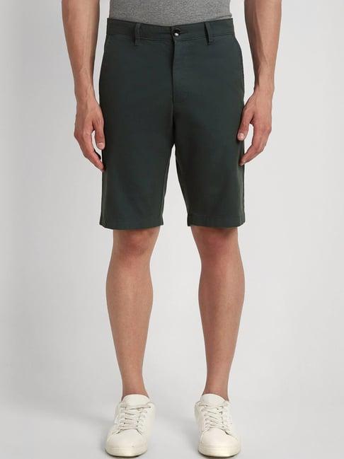 allen solly green slim fit shorts