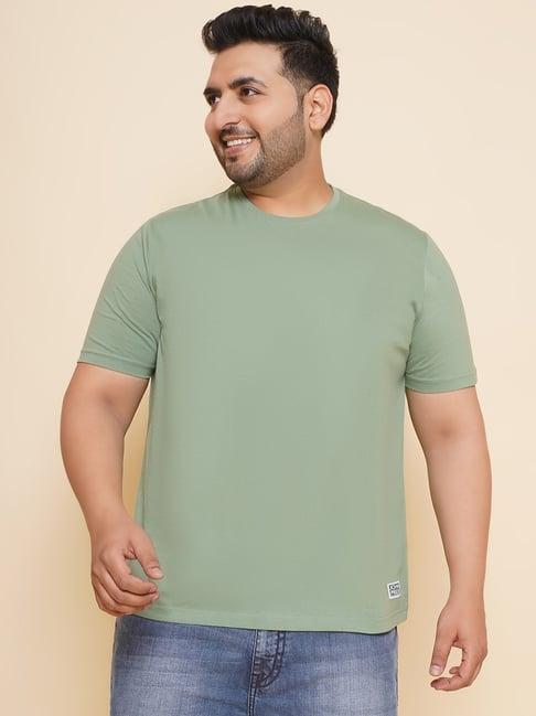 john pride green regular fit printed t-shirt