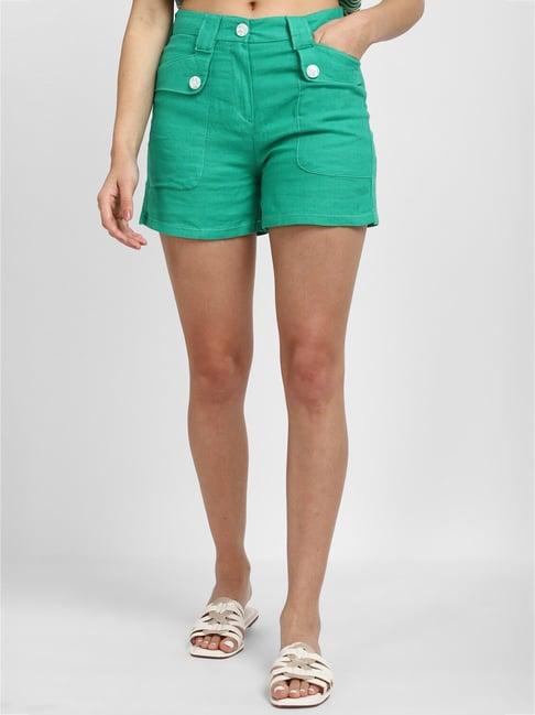 allen solly green regular fit shorts