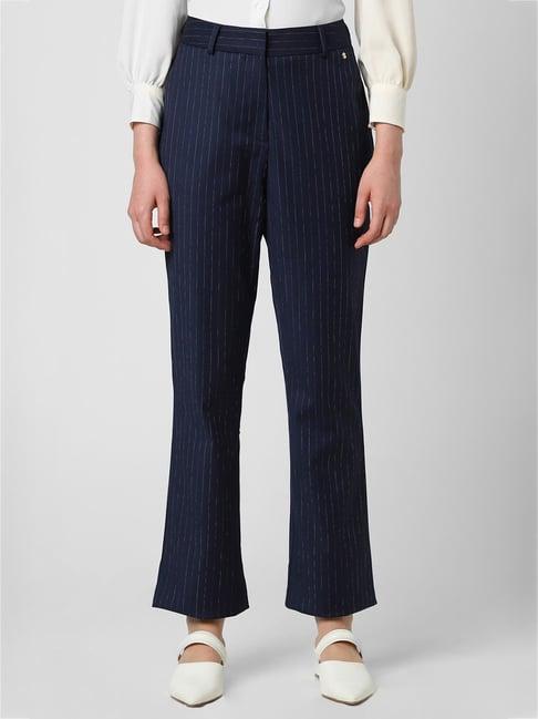 van heusen navy striped trousers