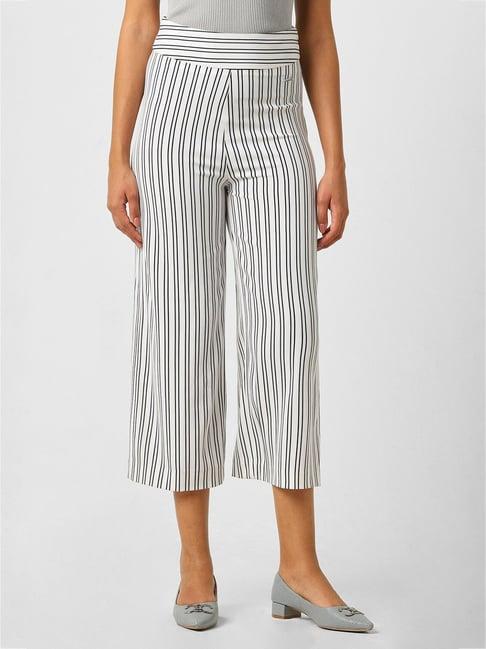 van heusen white striped trousers