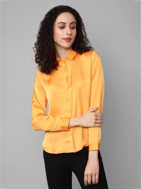 allen solly yellow regular fit shirt