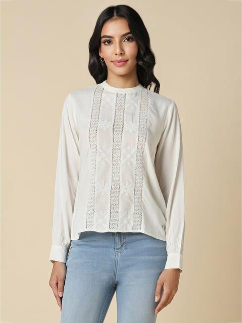 allen solly white regular fit top