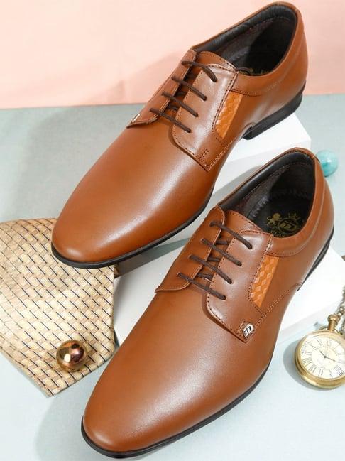 id men's tan derby shoes