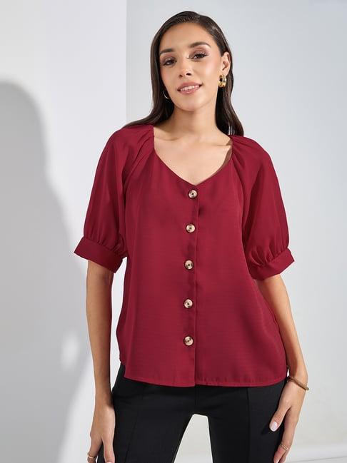 styli red regular fit top