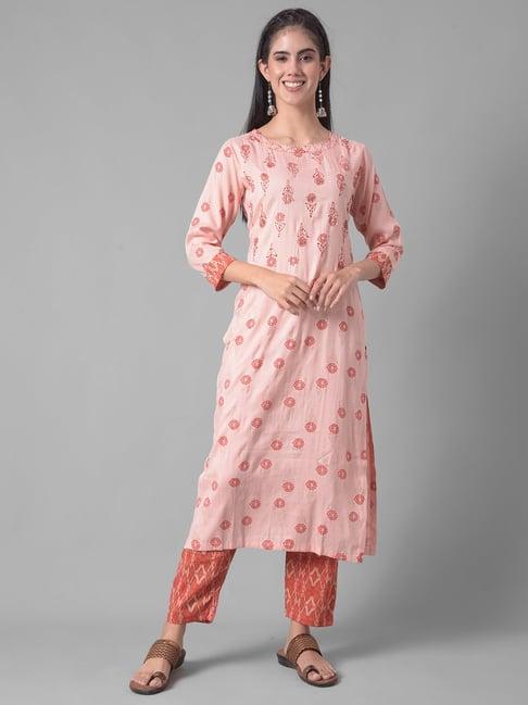 dollar missy pink embellished kurta with pants