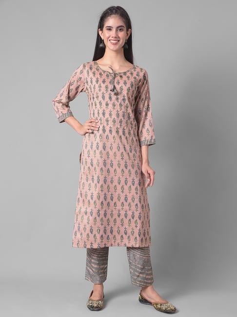 dollar missy pink embellished kurta with pants