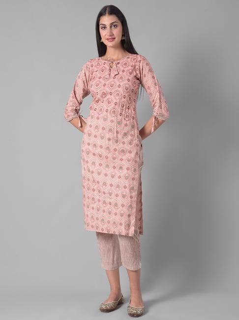 dollar missy pink embellished kurta with pants