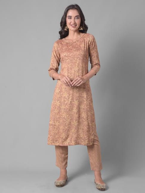 dollar missy dusty pink embellished kurta with pants