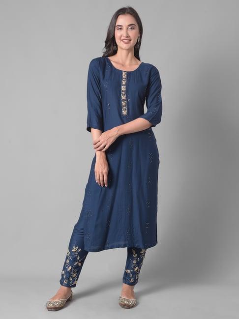 dollar missy blue embellished kurta with pants