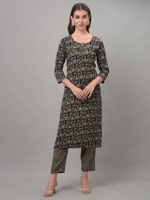 dollar missy black embellished kurta with pants