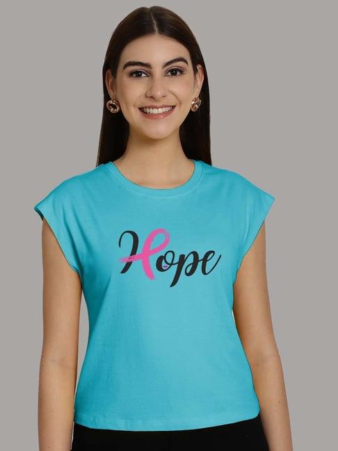 friskers turquoise cotton printed top