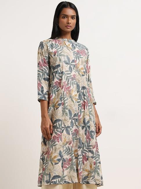 utsa by westside multicolour foliage print a-line kurta