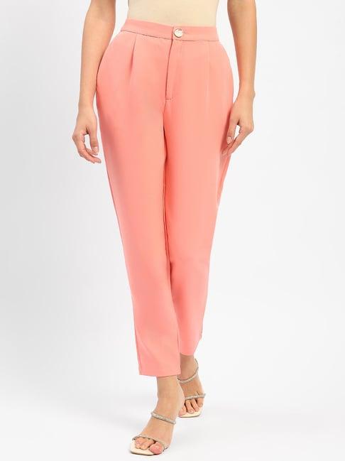 madame peach tapered fit mid rise trousers