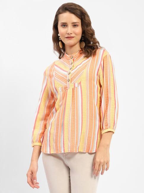 madame orange striped top