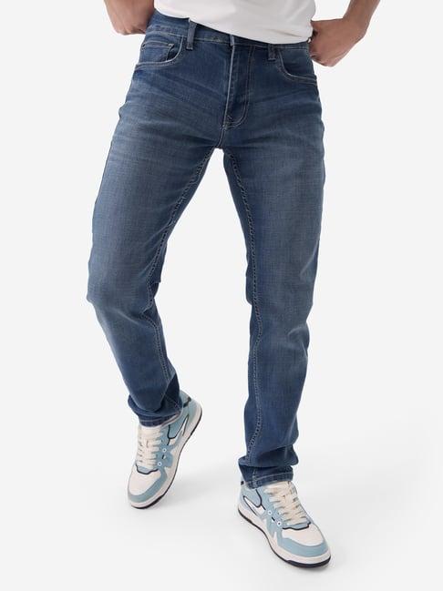 the souled store blue slim fit jeans