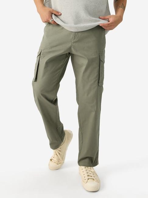 the souled store brown straight fit cargos