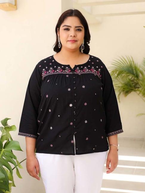 juniper black embroidered tunic