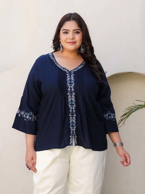 juniper navy embroidered tunic