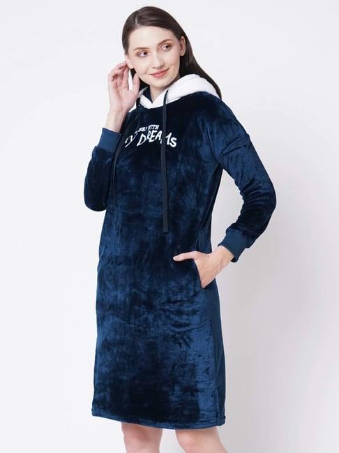 sweet dreams english navy embroidered night dress