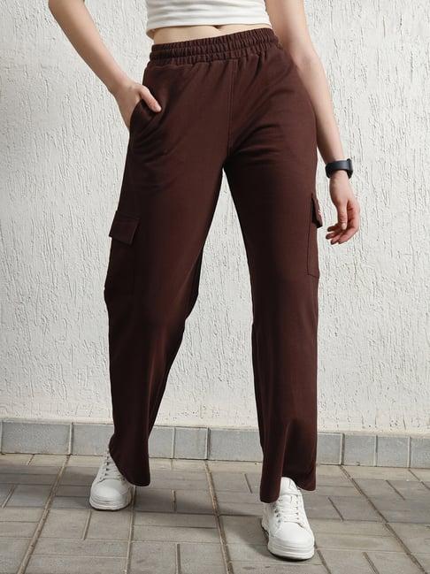 hubberholme brown cotton regular fit trousers