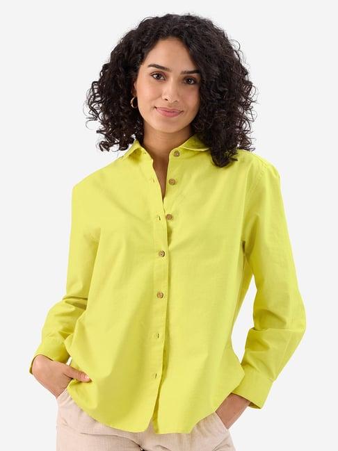 the souled store lime green relaxed fit shirt