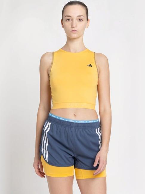 adidas orange printed sports crop top