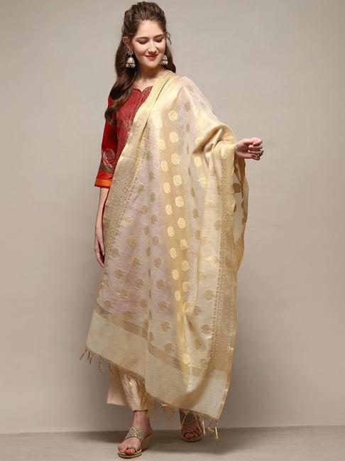 biba golden woven pattern dupatta