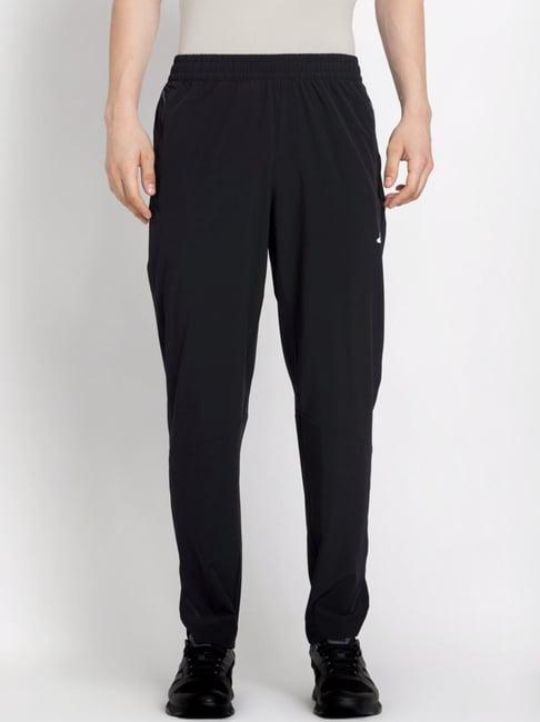 adidas black regular fit printed sports trackpants