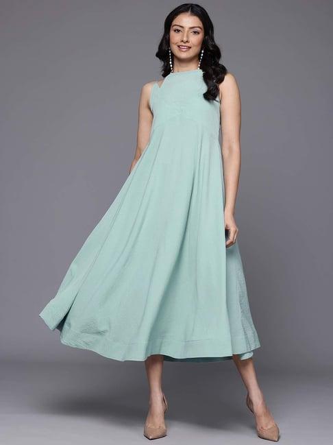 varanga sage green a-line dress