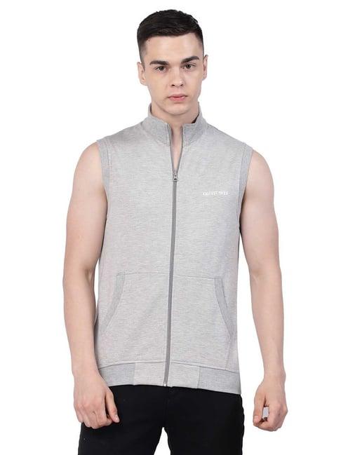 kalt light grey melange regular fit jacket