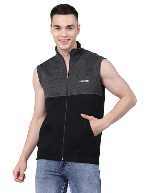 kalt black & dark grey melange regular fit jacket