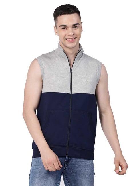 kalt navy & light grey melange regular fit jacket