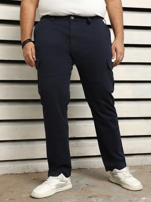 freeform by high star blue cotton regular fit mid-rise trousers